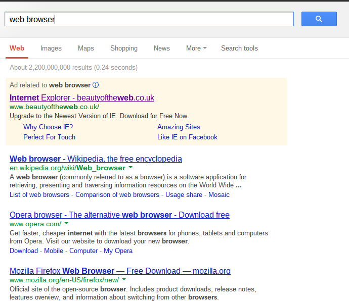 Internet Explorer PPC Campaign Search Results - Edited