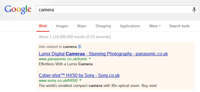 Panasonic PPC Text Advert