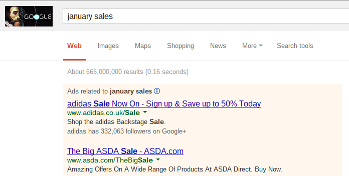 Asda PPC Text Advert