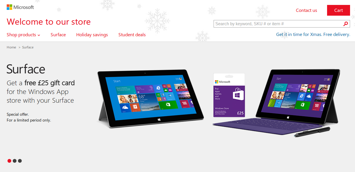 Microsoft Surface PPC Landing Page