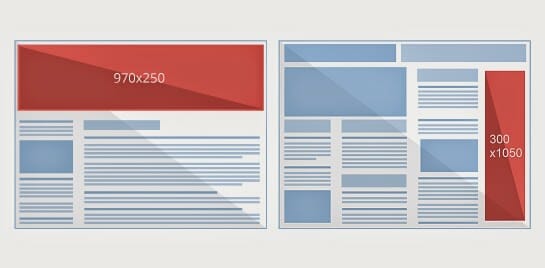 Adsense 970x250 and 300x1050 Advert Review