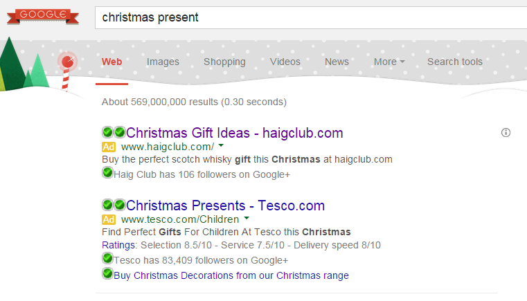 Haig Club PPC Search Advert