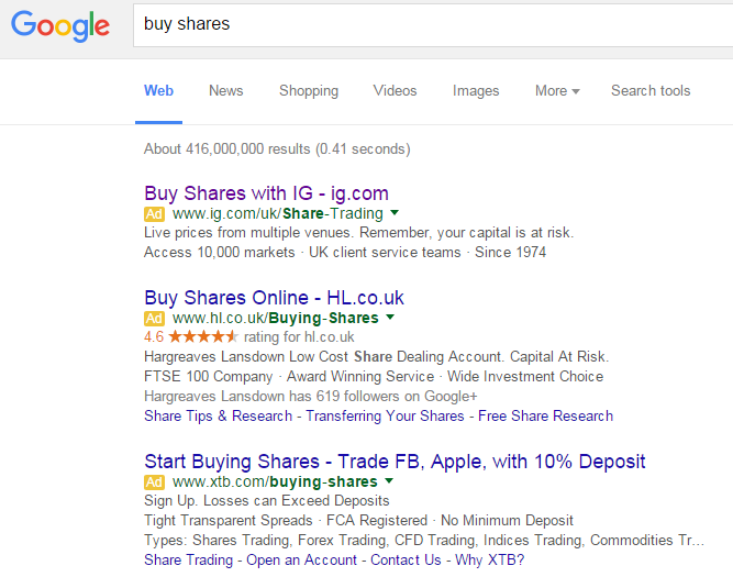 IG PPC Search Advert