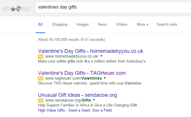 Tag Heuer PPC Search Advert