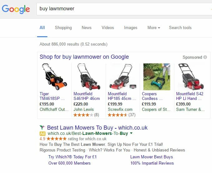 Which PPC Search Advert